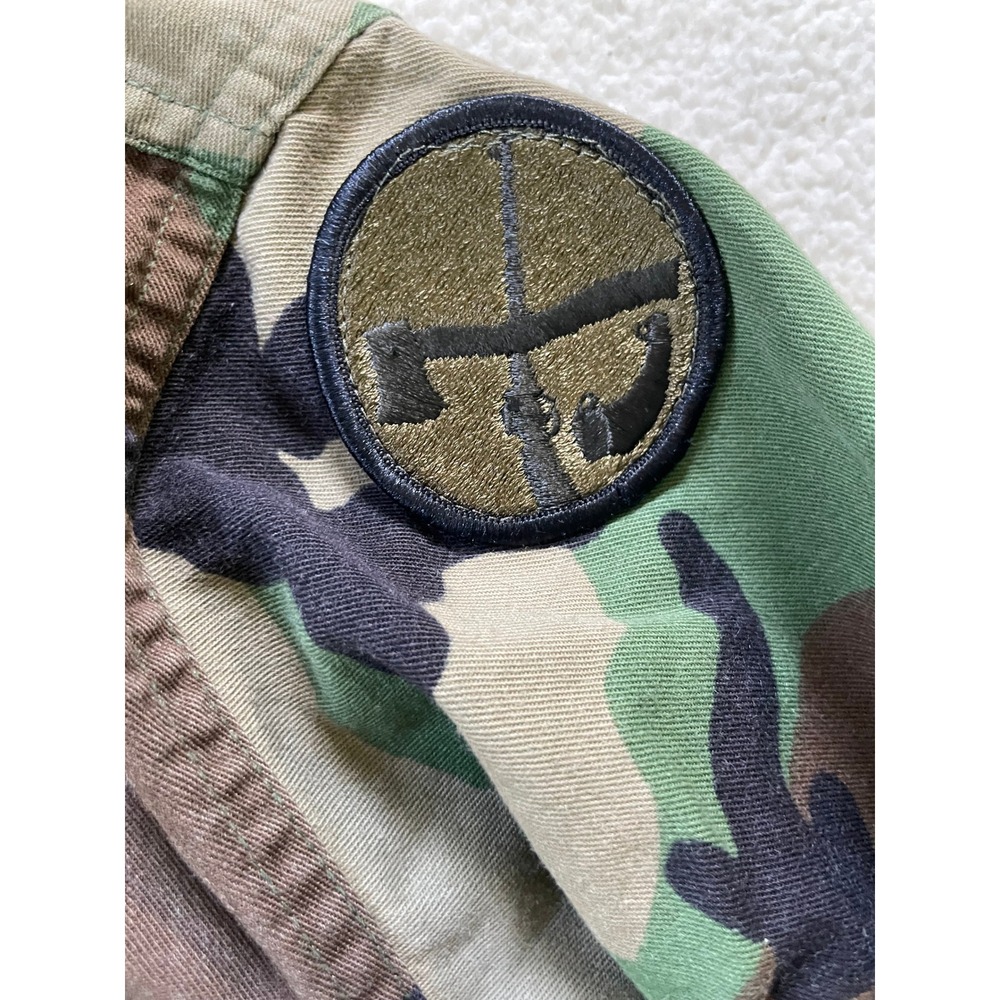 US Army Mens Medium Long BDU Jacket Camo Woodland 1st Infantry Division Patches - Picture 6 of 16